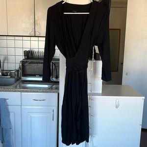 classic black wrap dress